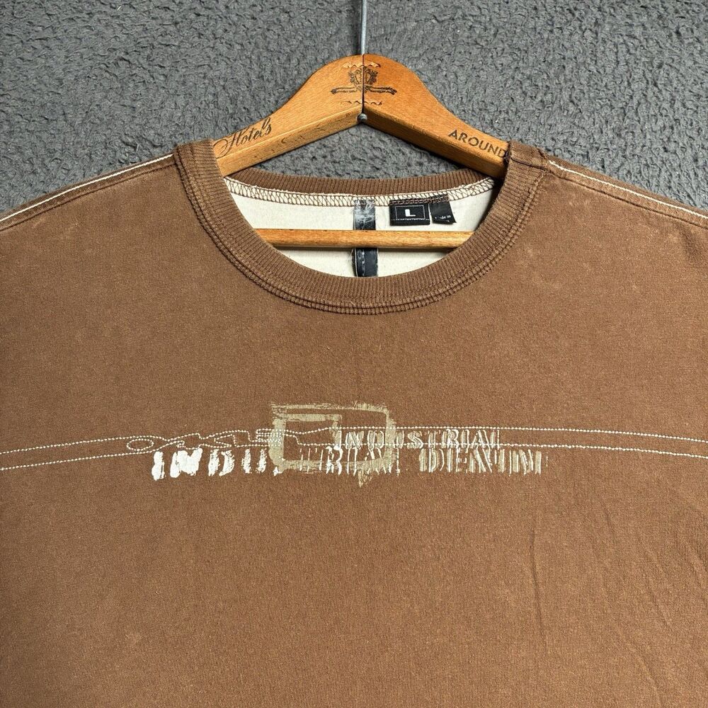 Vintage Y2K Oakley Industrial Denim Rivet T-Shirt Mens Large Brown Cyber